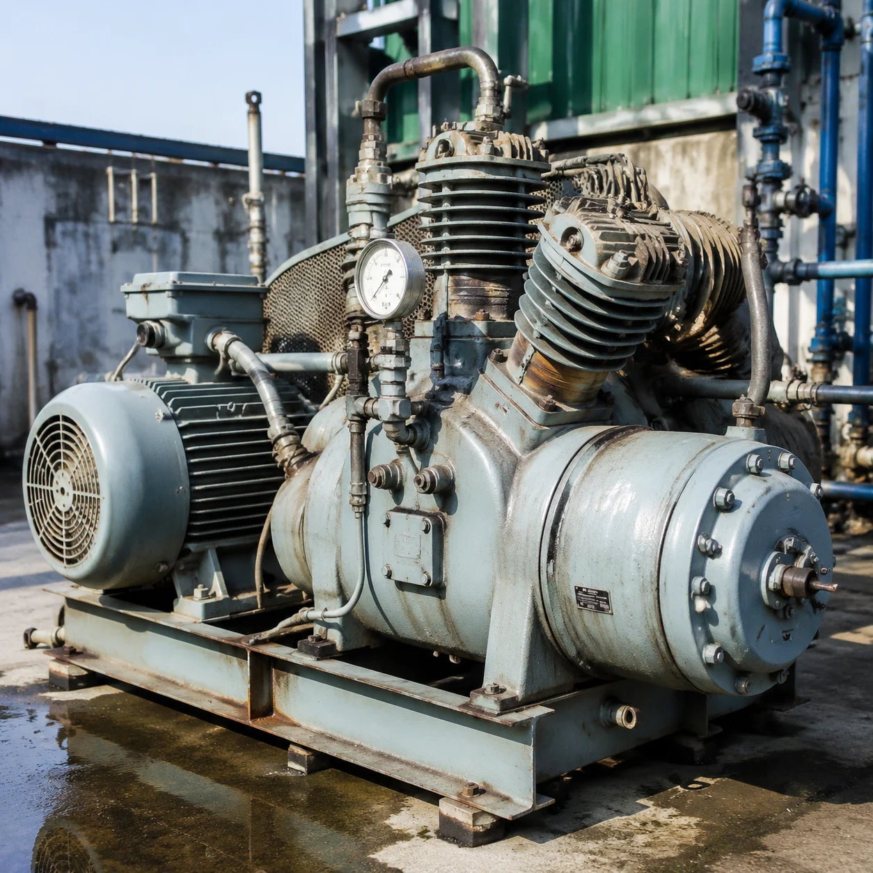 Air compressor bearing replacement for industrial environments