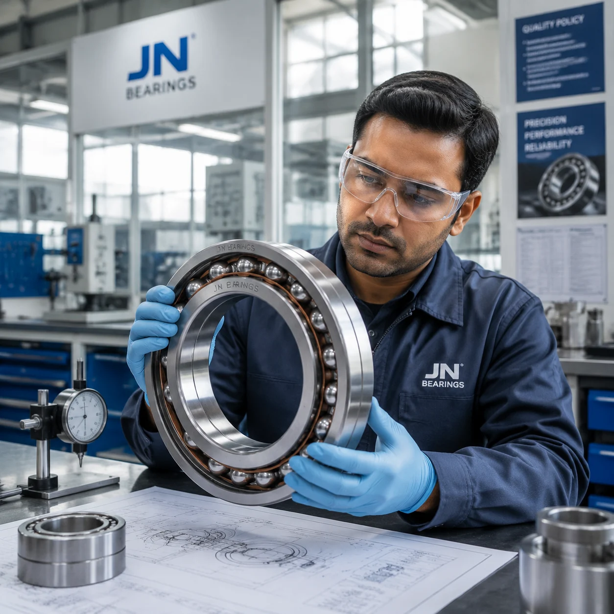 Angular contact ball bearing for high-speed industrial use