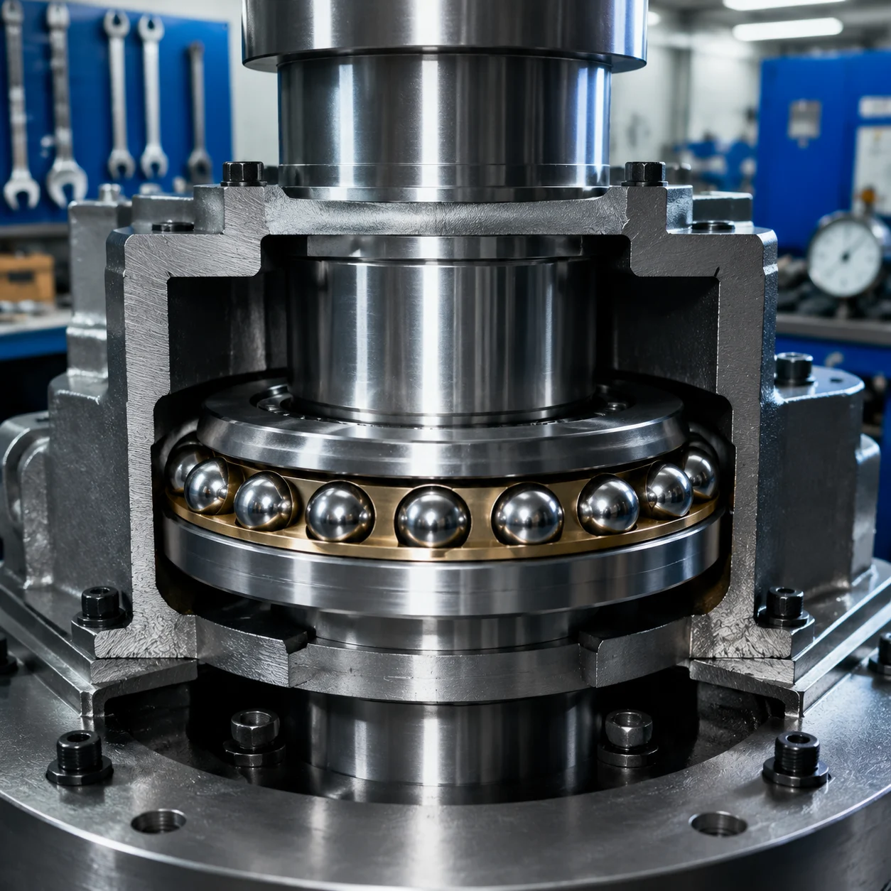 Angular contact ball bearing with polyamide cage for high-speed applications