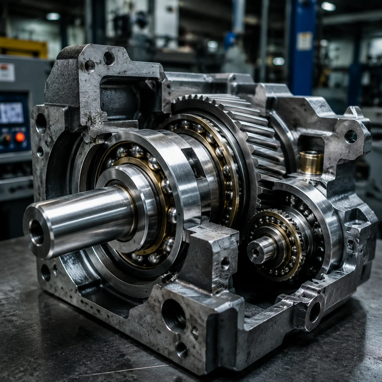 Angular contact ball bearings supporting combined loads in gearboxes