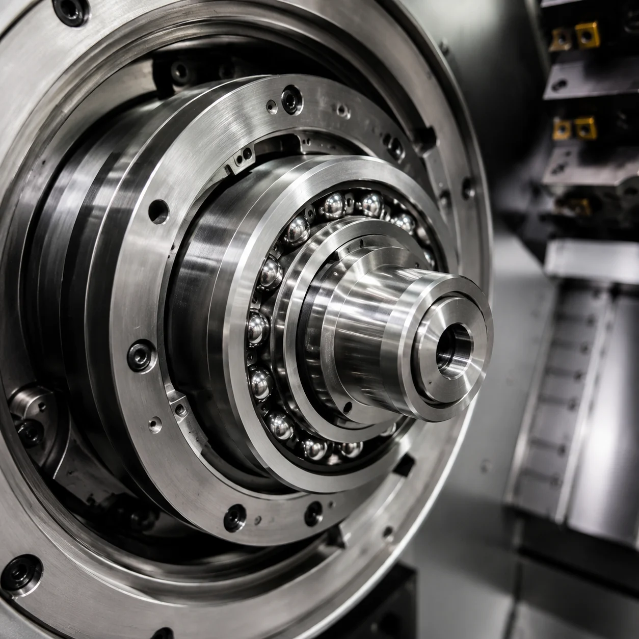 Angular contact ball bearings used in CNC machine tool spindles