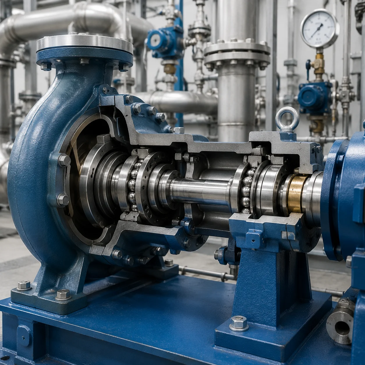 Bearings used in pumps and compressors for axial thrust handling