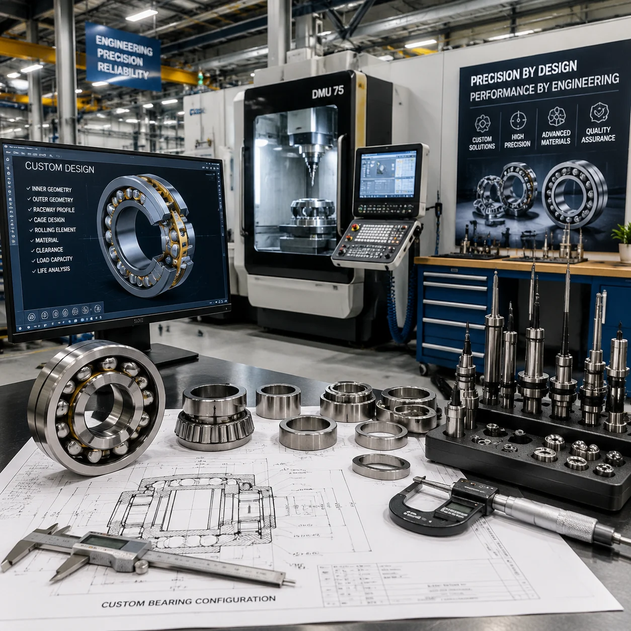 Custom bearing configuration and structural design options