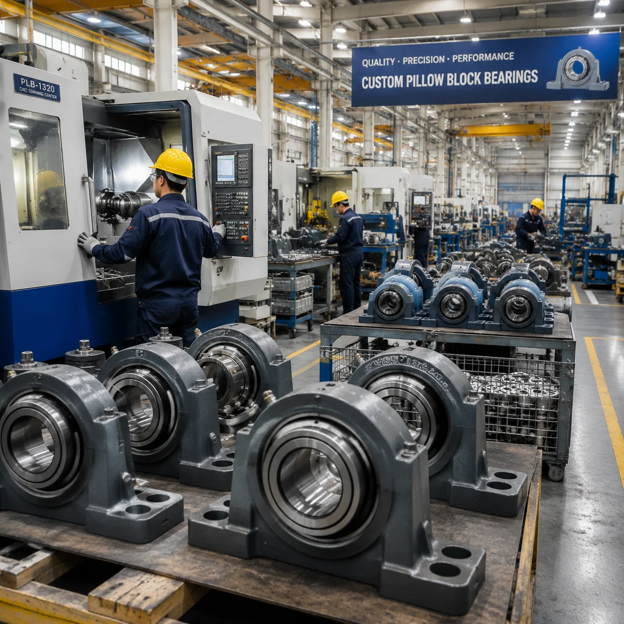 Custom pillow block bearing units manufactured by JN Bearings for wholesale supply
