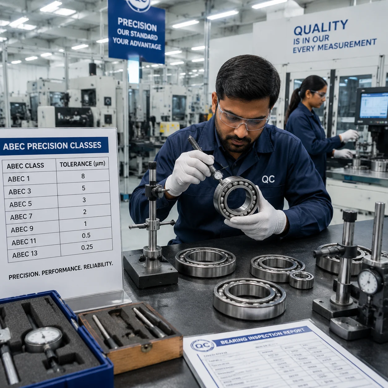 Deep groove ball bearing materials comparison including steel and ceramic