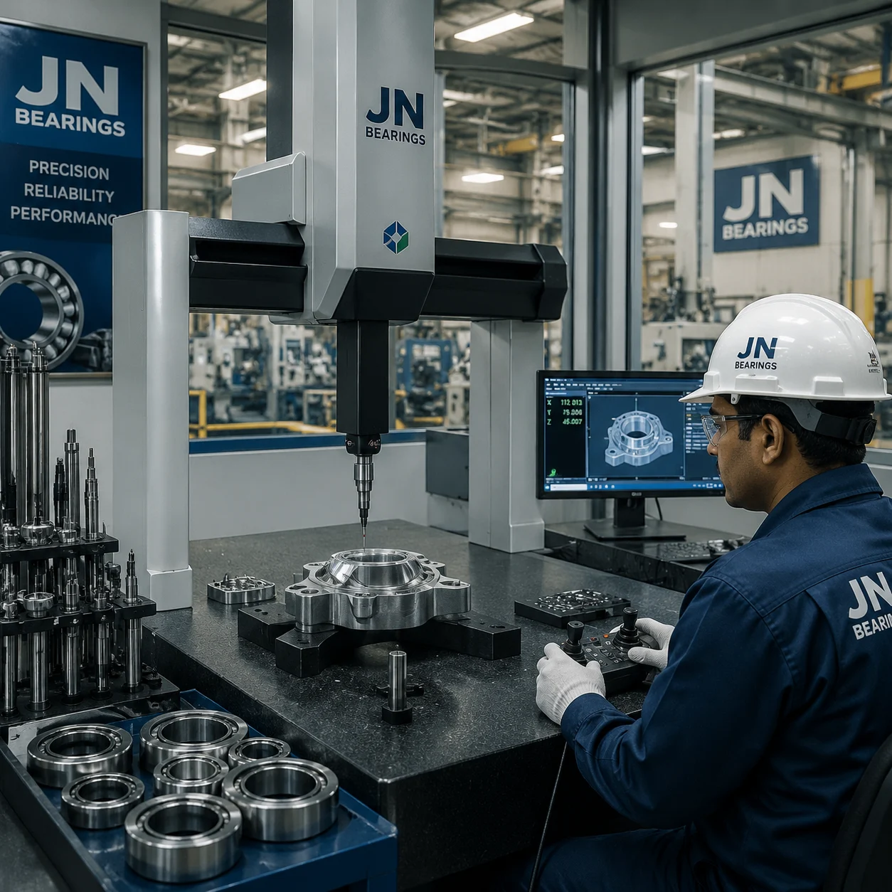Dimensional inspection of bearings in factory