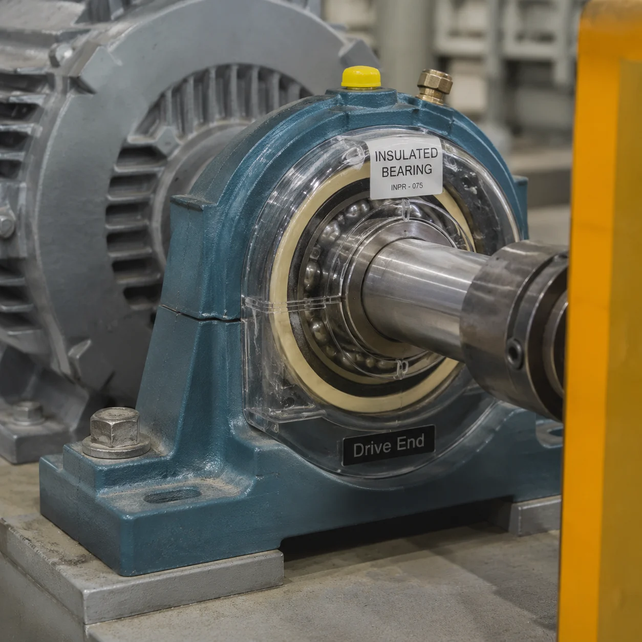 Electrical insulation bearings for VFD motor current protection