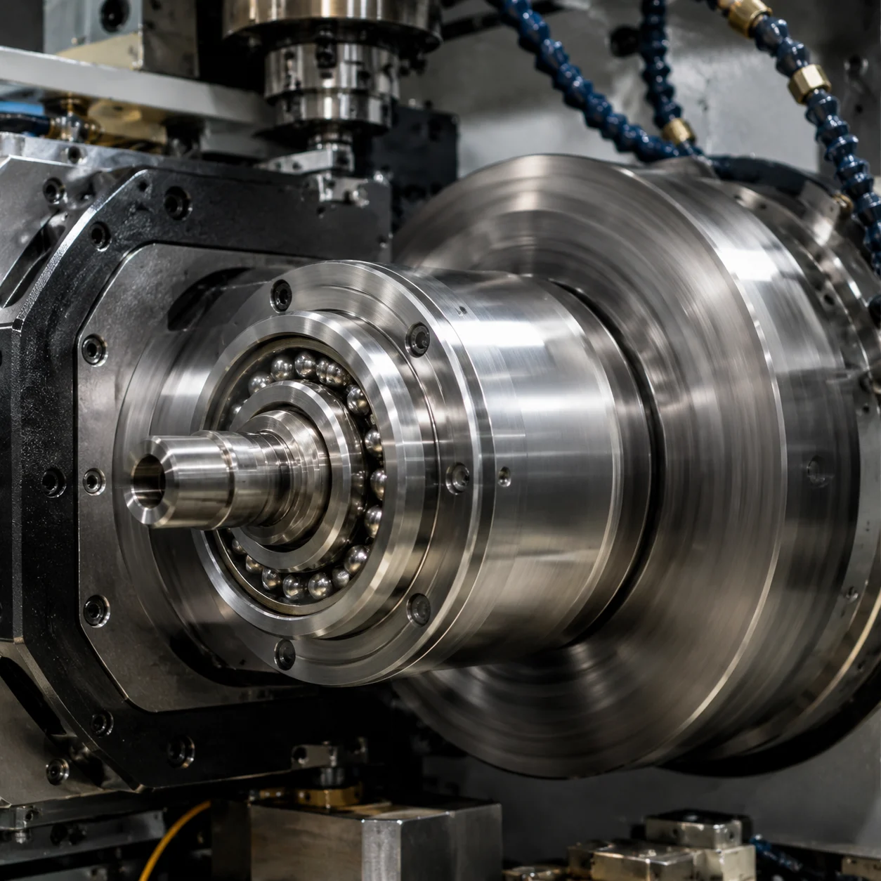 Engineer inspecting precision bearing quality at JN Bearings manufacturing facility
