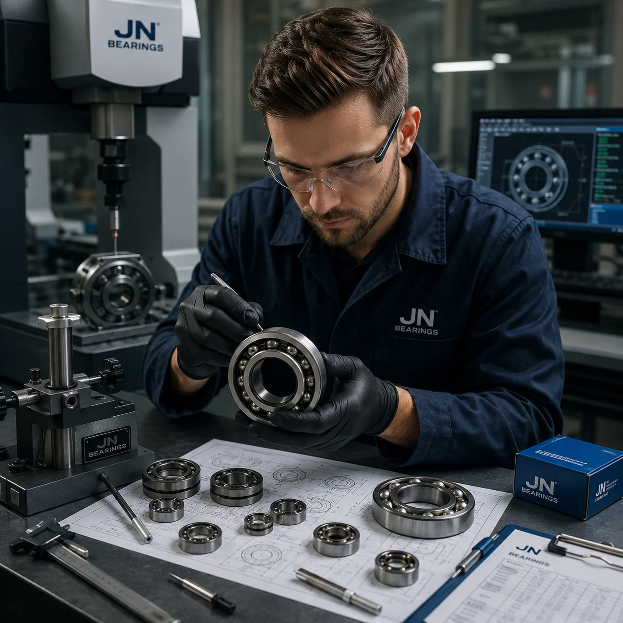 Engineering diagrams for proper ball bearing arrangement