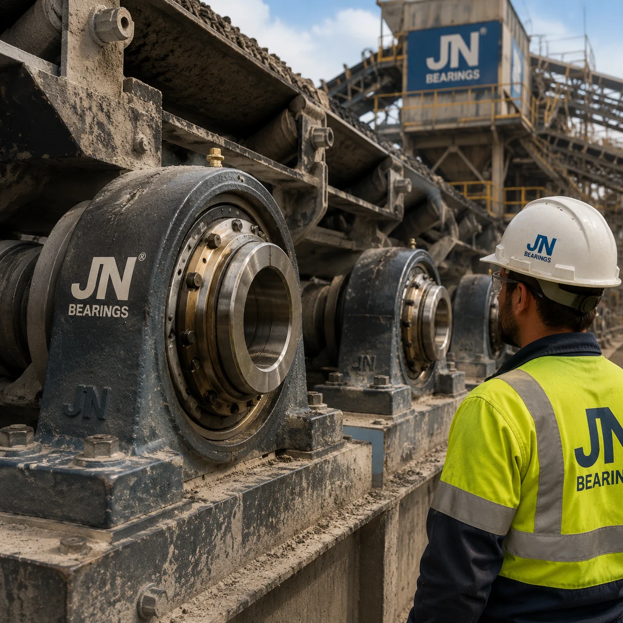 Heavy-duty ball bearings for industrial machinery and conveyors