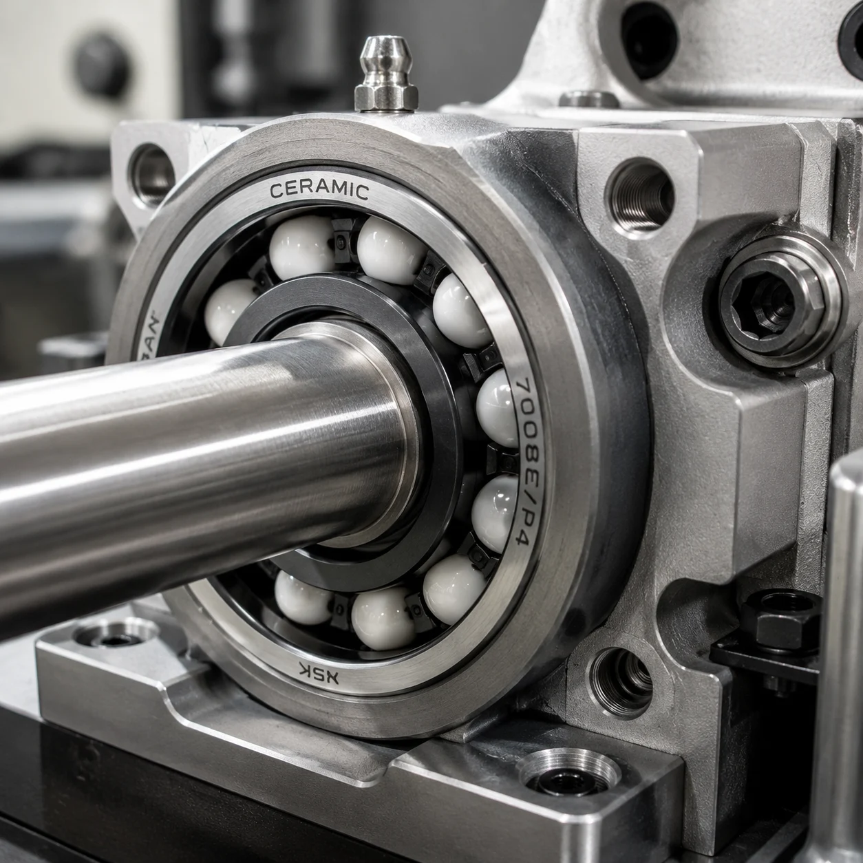 High-performance ceramic ball bearing in precision industrial application