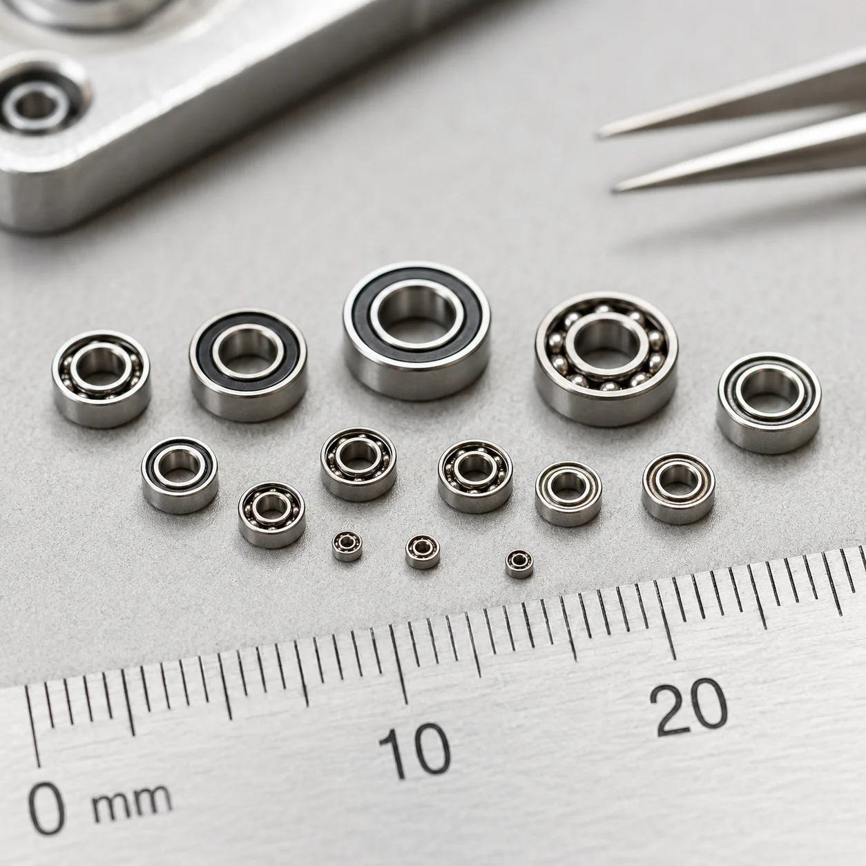 High precision miniature bearings array demonstrating ultra-small dimensions