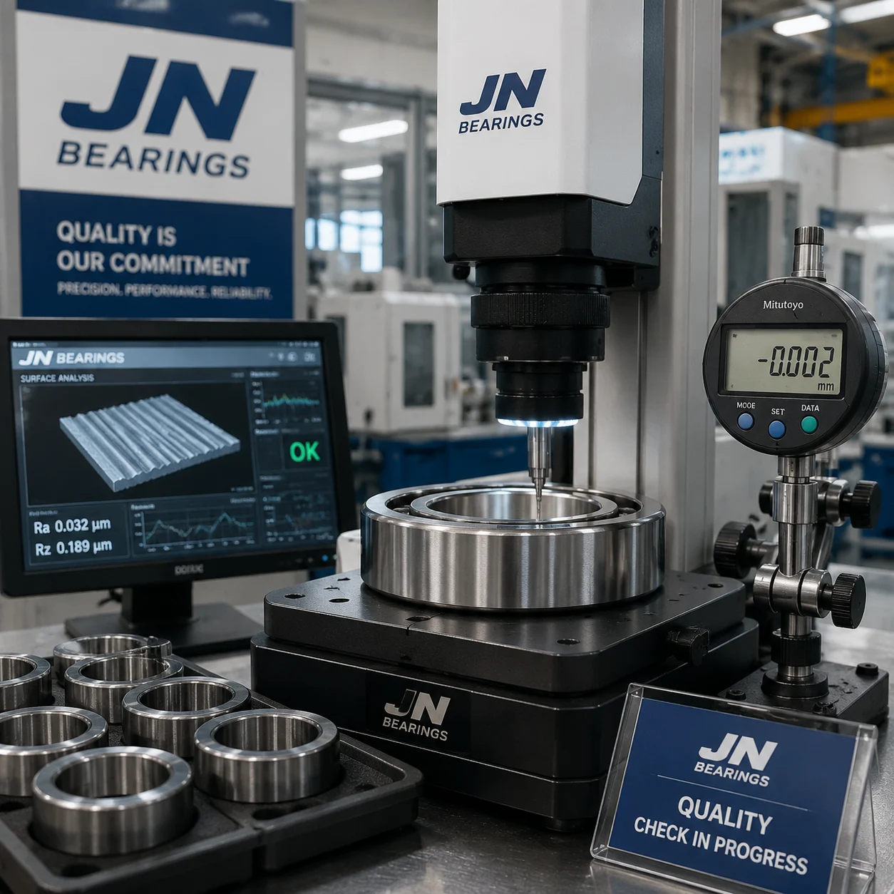 In-process bearing manufacturing quality control and dimension checks