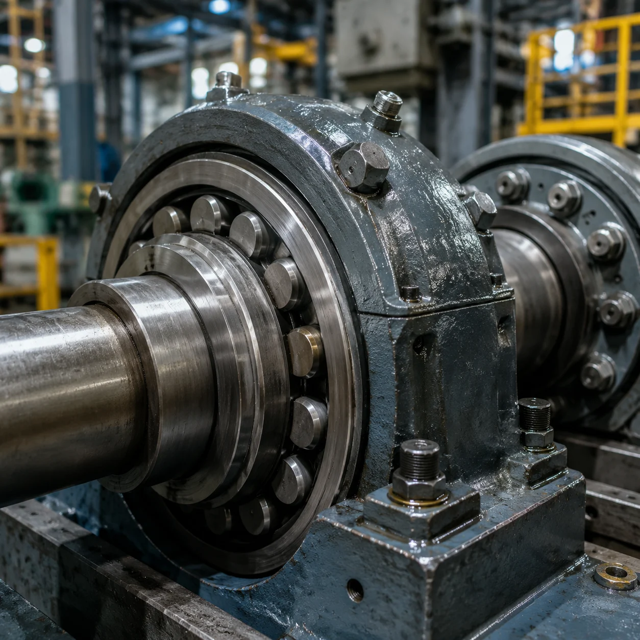Industrial mechanical bearings used in heavy duty machinery applications