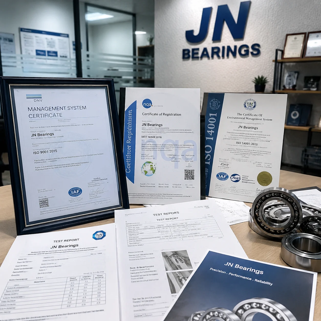 JN Bearings certification sample for supplier qualification