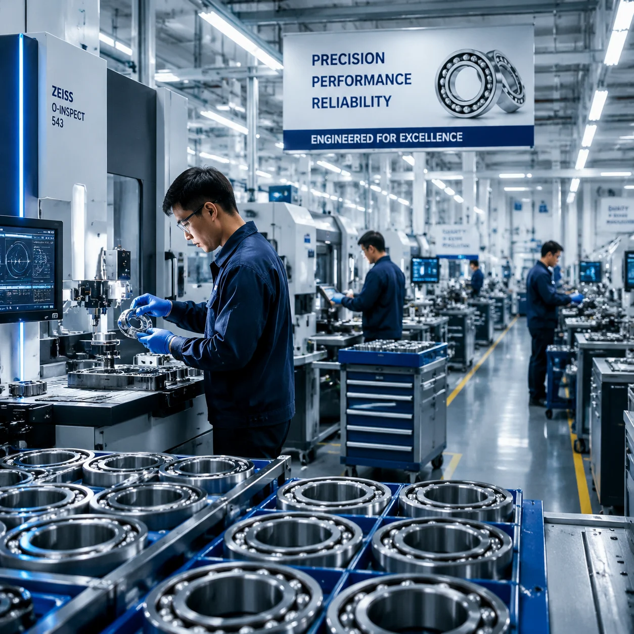 JN Bearings manufacturing facility showcasing precision production lines