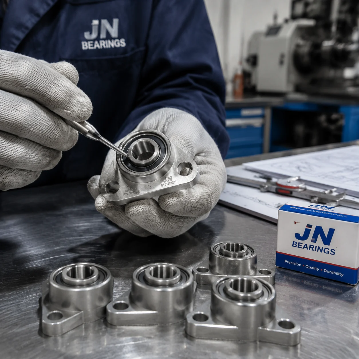JN Bearings Miniature Flanged Bearing Construction View