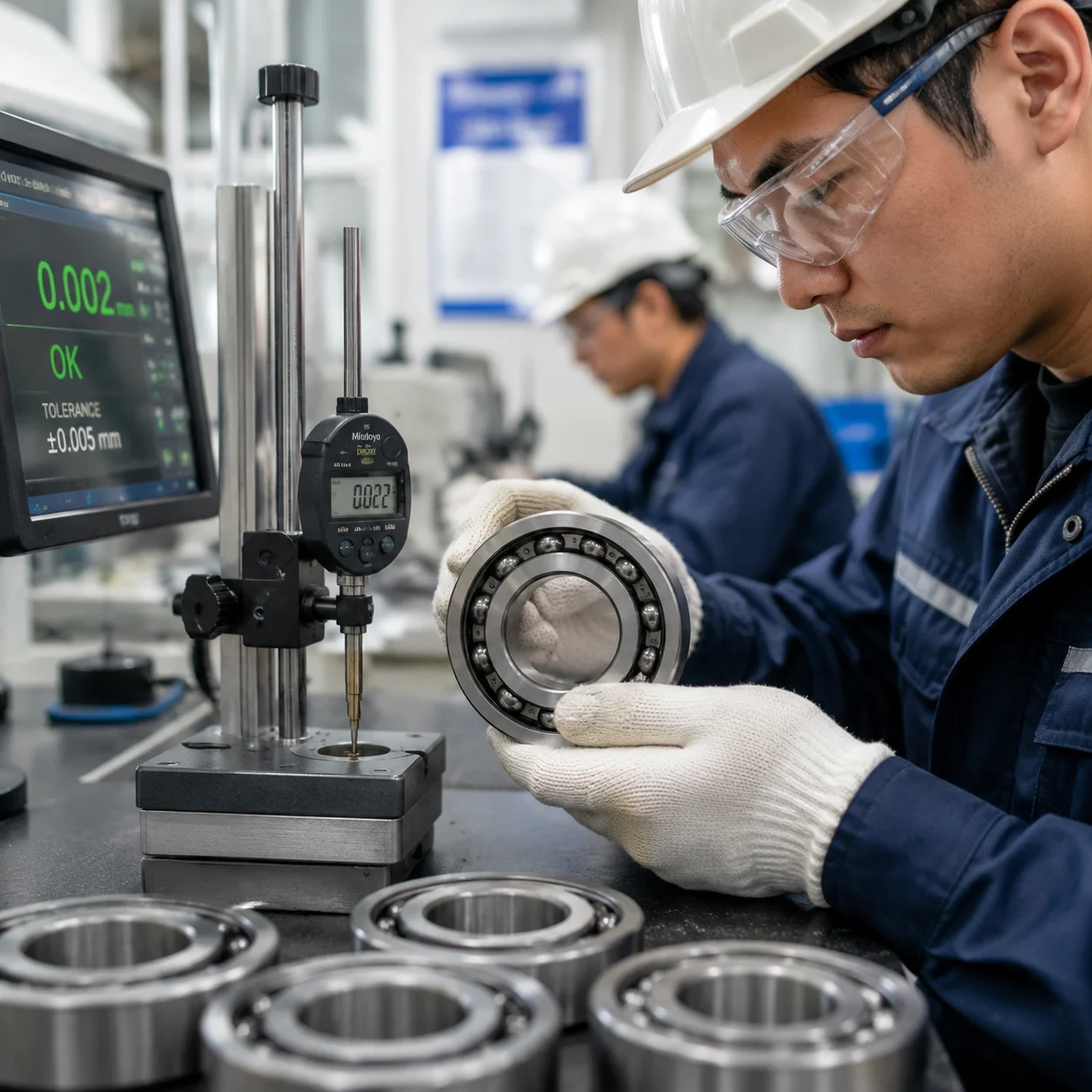 JN Bearings quality control for electric motor ball bearings