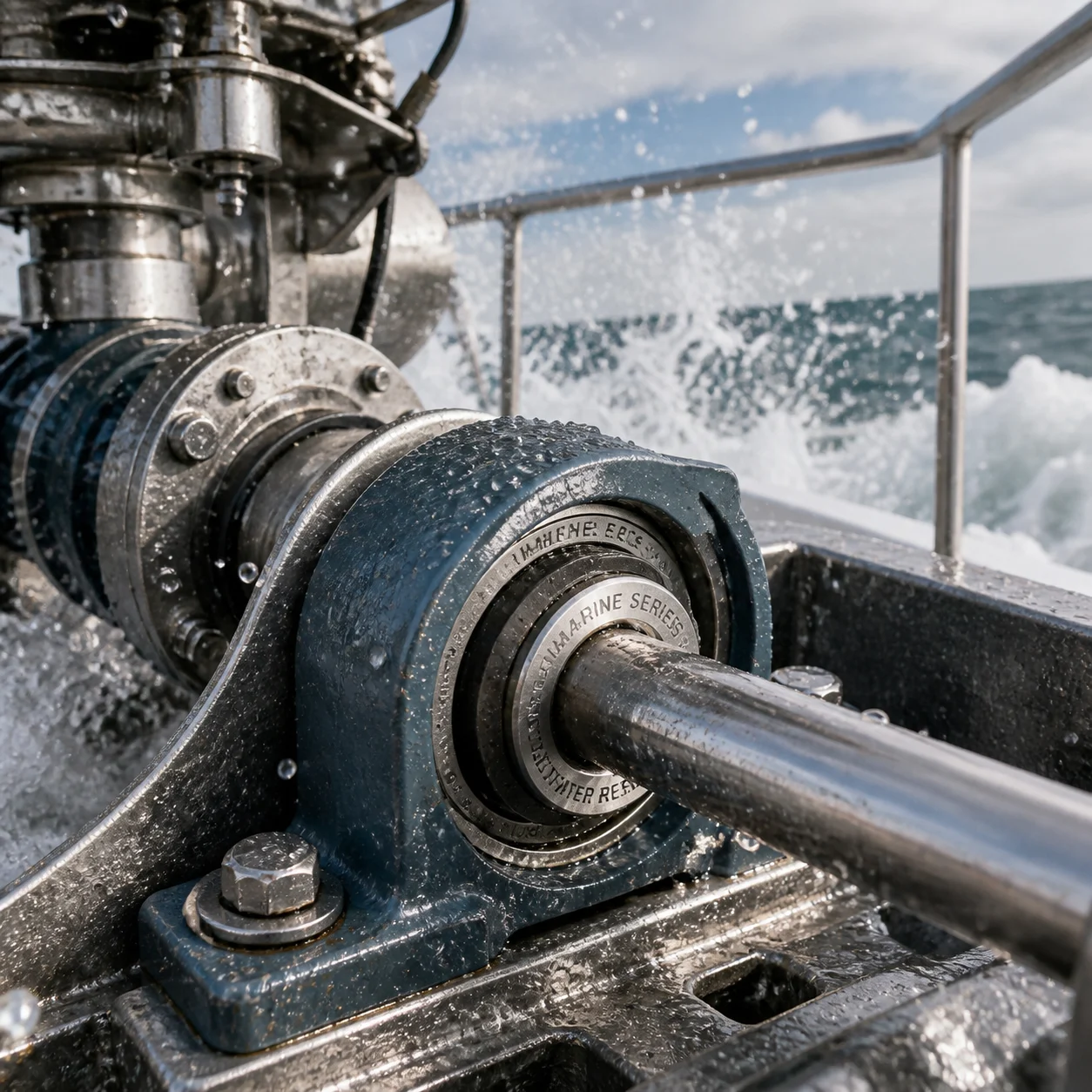 Marine ball bearings in 316 stainless steel for saltwater resistance