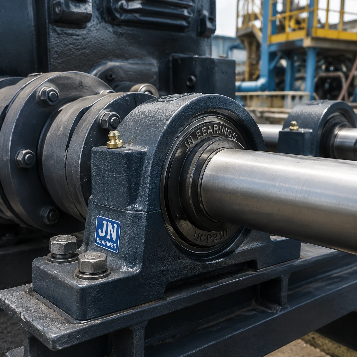 Mounted pillow block units for industrial equipment