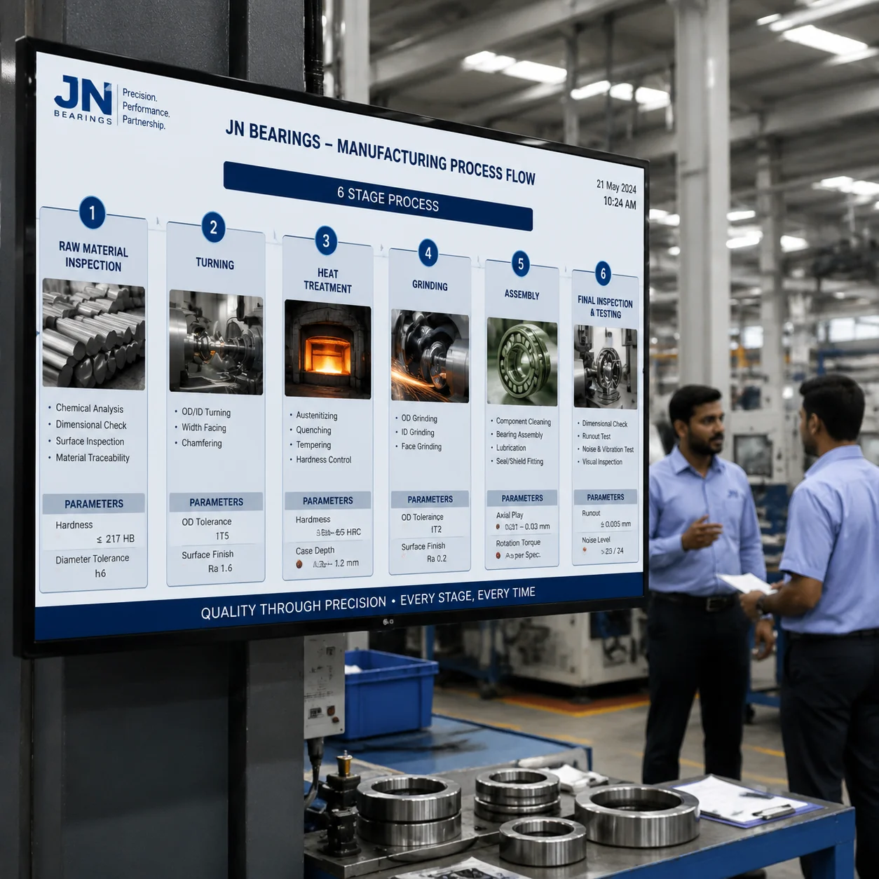 Pre-shipment bearing confirmation and packaging readiness