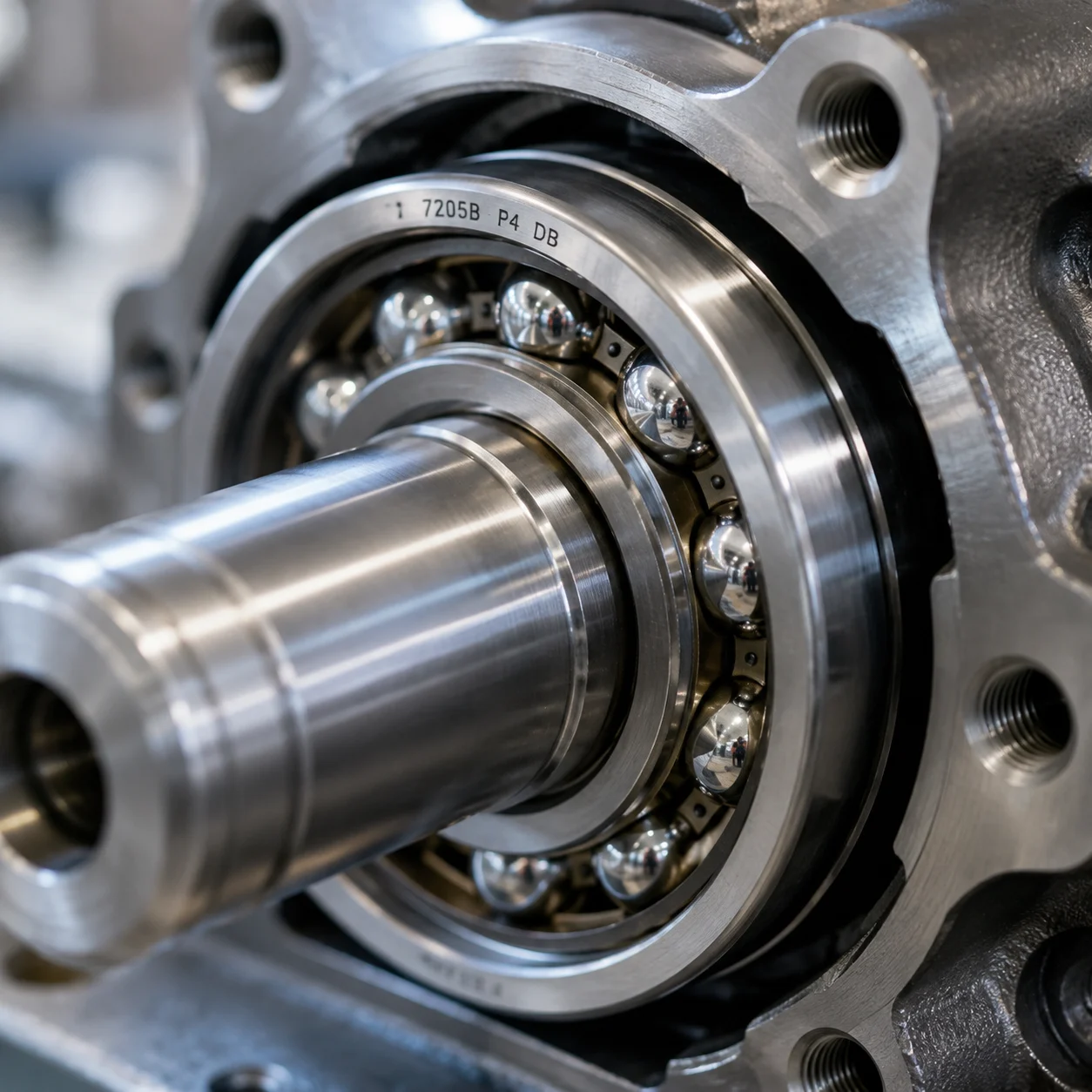Precision angular contact ball bearing with custom preload