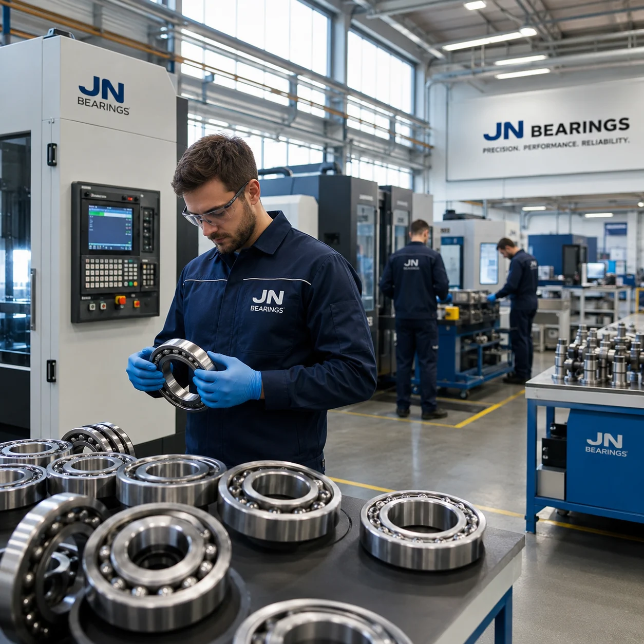 Precision ball bearing production and custom bearing manufacturing facility at JN Bearings