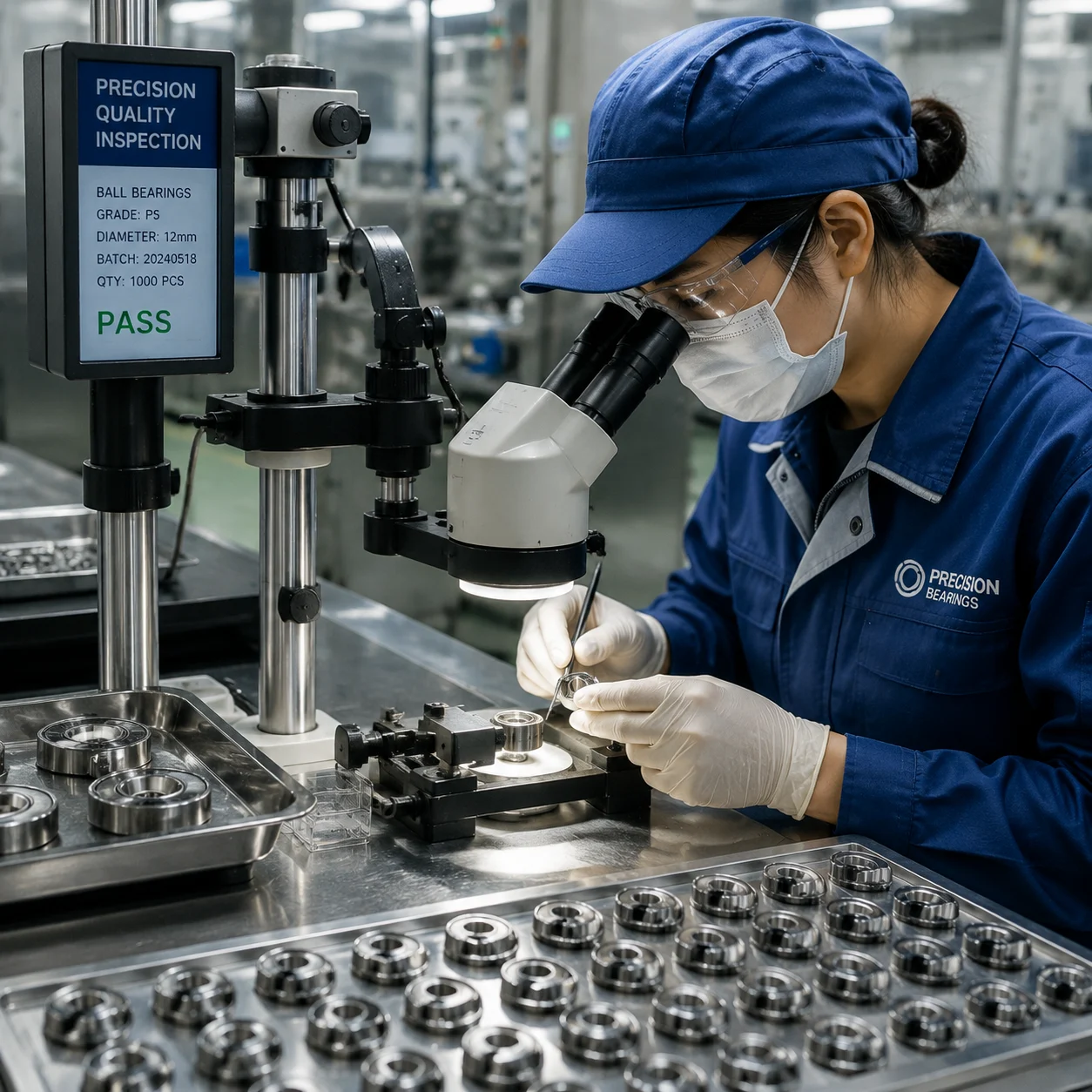 Precision ball bearings manufacturing and inspection
