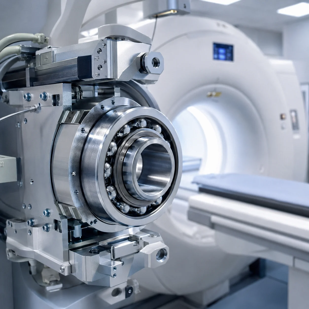 Precision ball bearings used in advanced medical imaging machinery