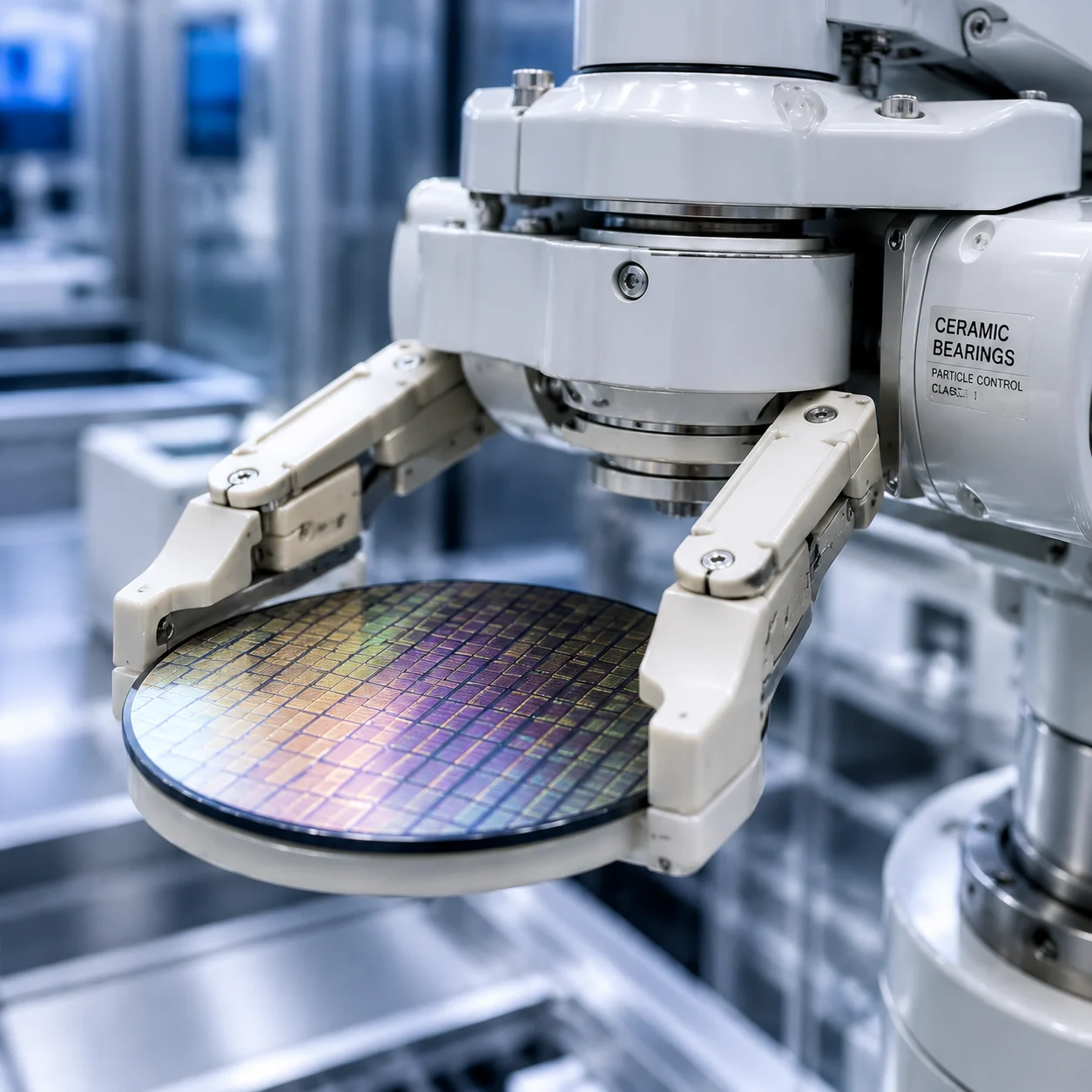 Precision ceramic bearings for semiconductor and electronics manufacturing equipment