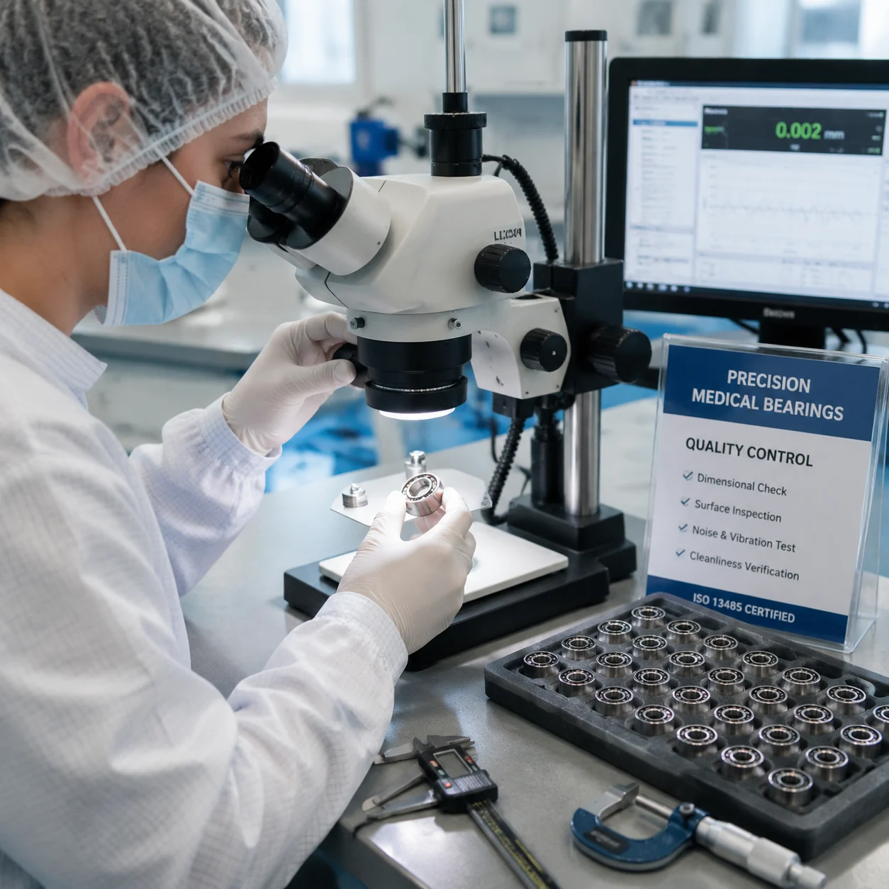 Precision quality control process for medical equipment bearings at JN Bearings