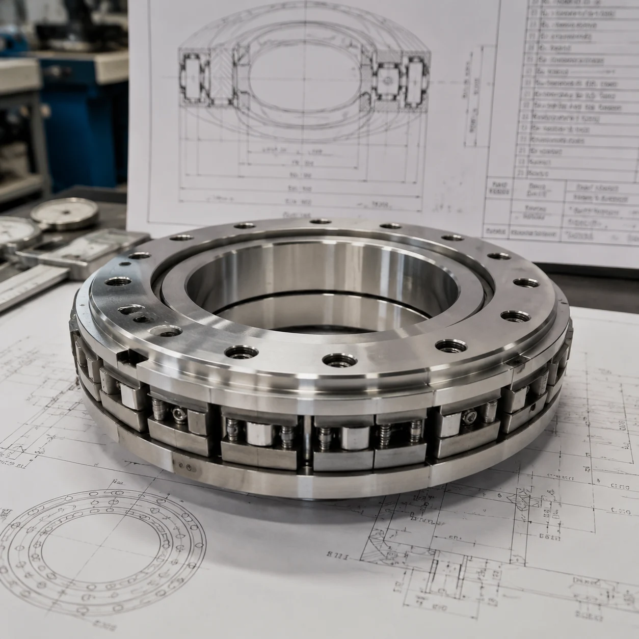 Precision thrust bearing rotation