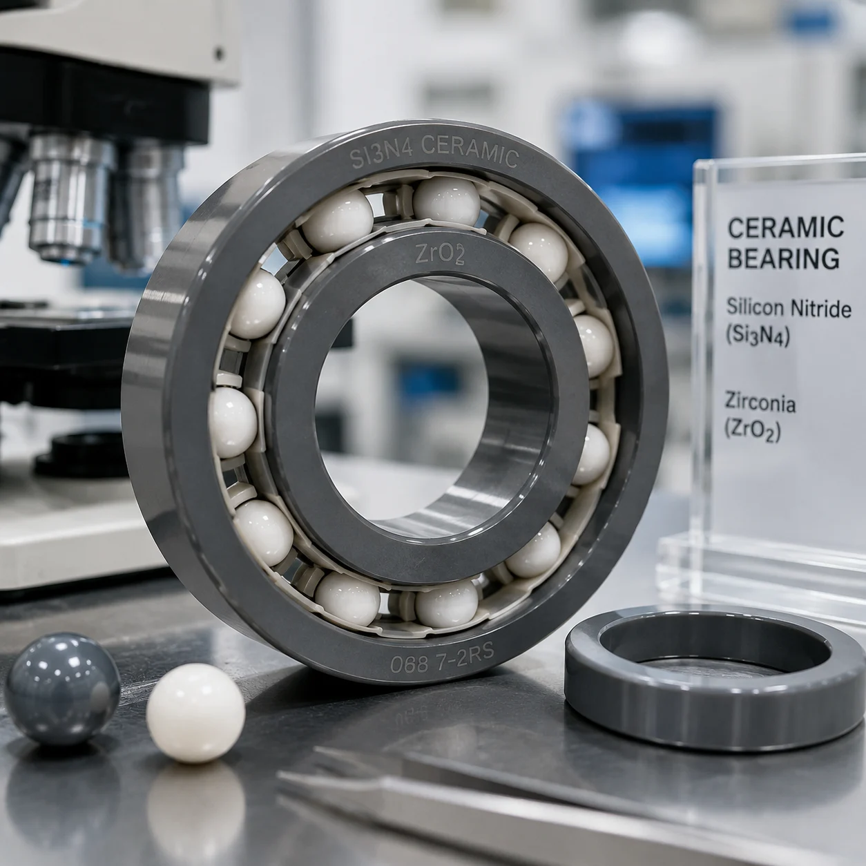 Silicon Nitride Si3N4 ceramic hybrid ball bearing by JN Bearings
