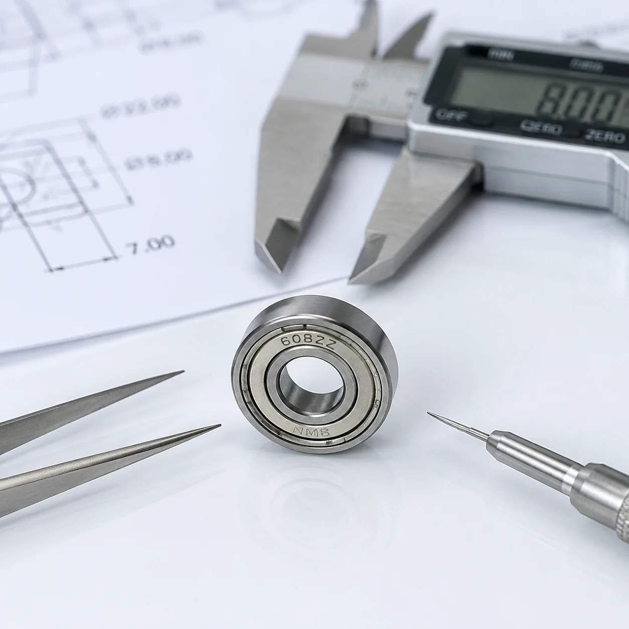 Small sealed miniature ball bearing with precision clearance for low starting torque instrumentation