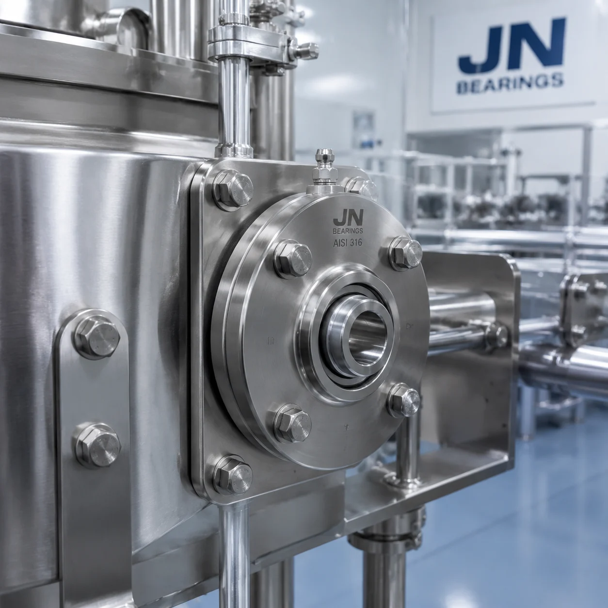 Stainless steel flanged ball bearing for medical devices and sanitary environments
