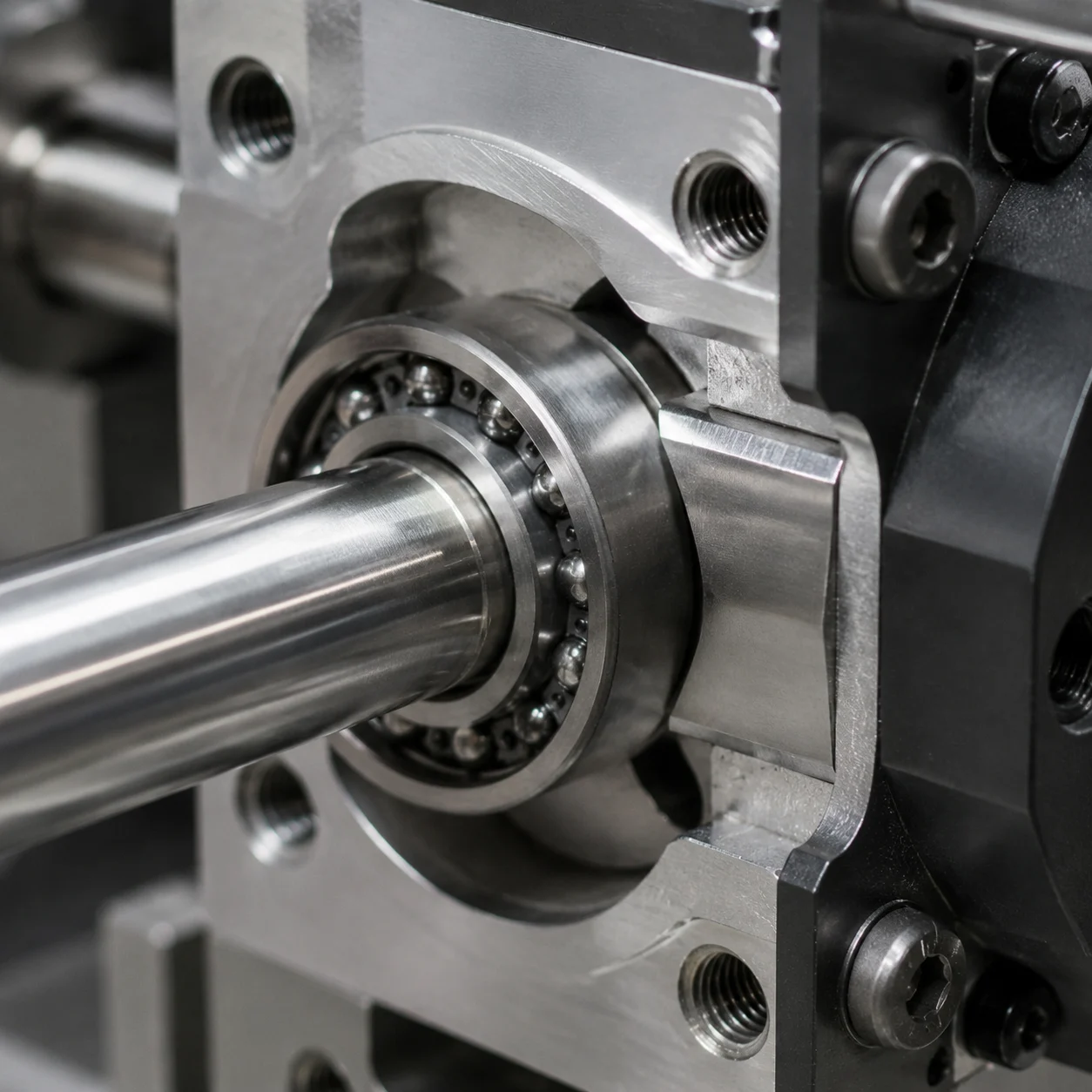 Visual comparison of a stainless steel stamped cage and a polyamide cage micro bearing