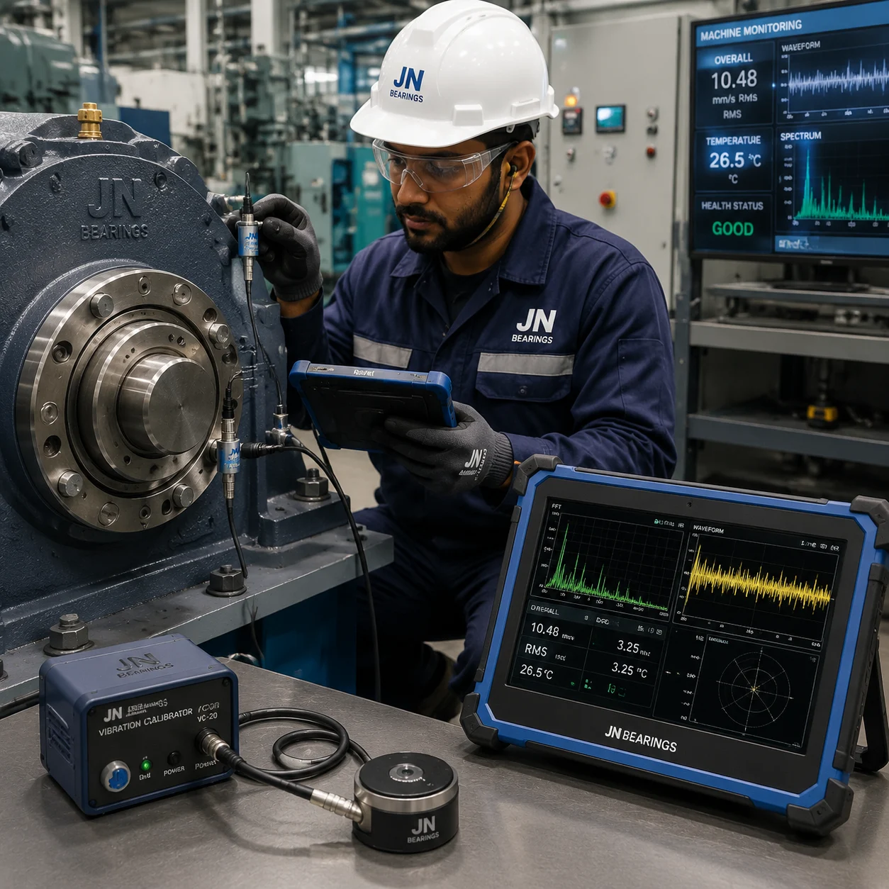 Visual inspection of bearing wear and raceway damage
