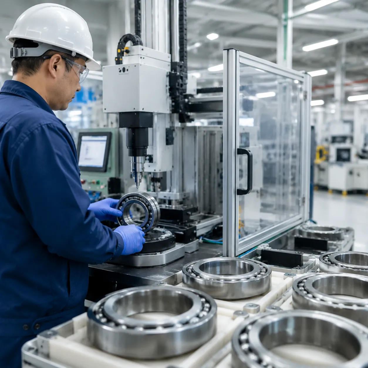 Deep groove ball bearings factory QA testing