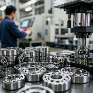 deep groove ball bearings factory production line with automated assembly and GCr15 quality control