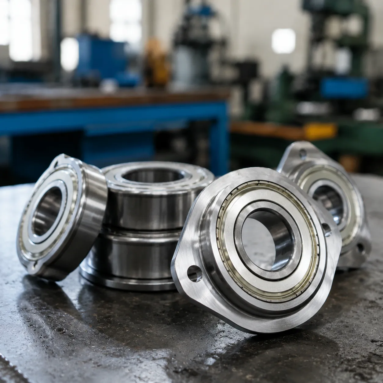 Lubricating flanged shielded ball bearings