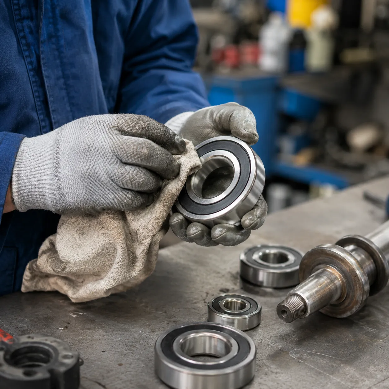 Sealed deep groove ball bearing maintenance