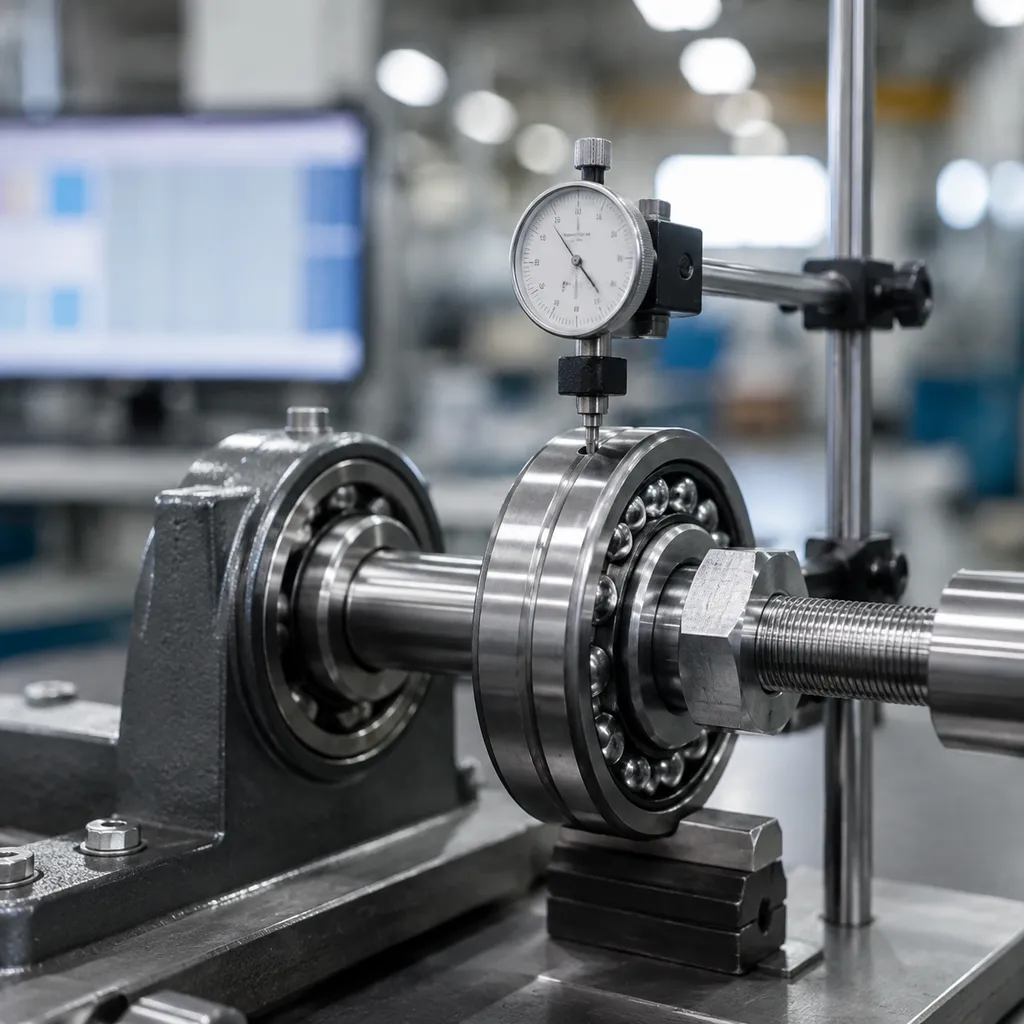 Preloading deep groove ball bearings setup